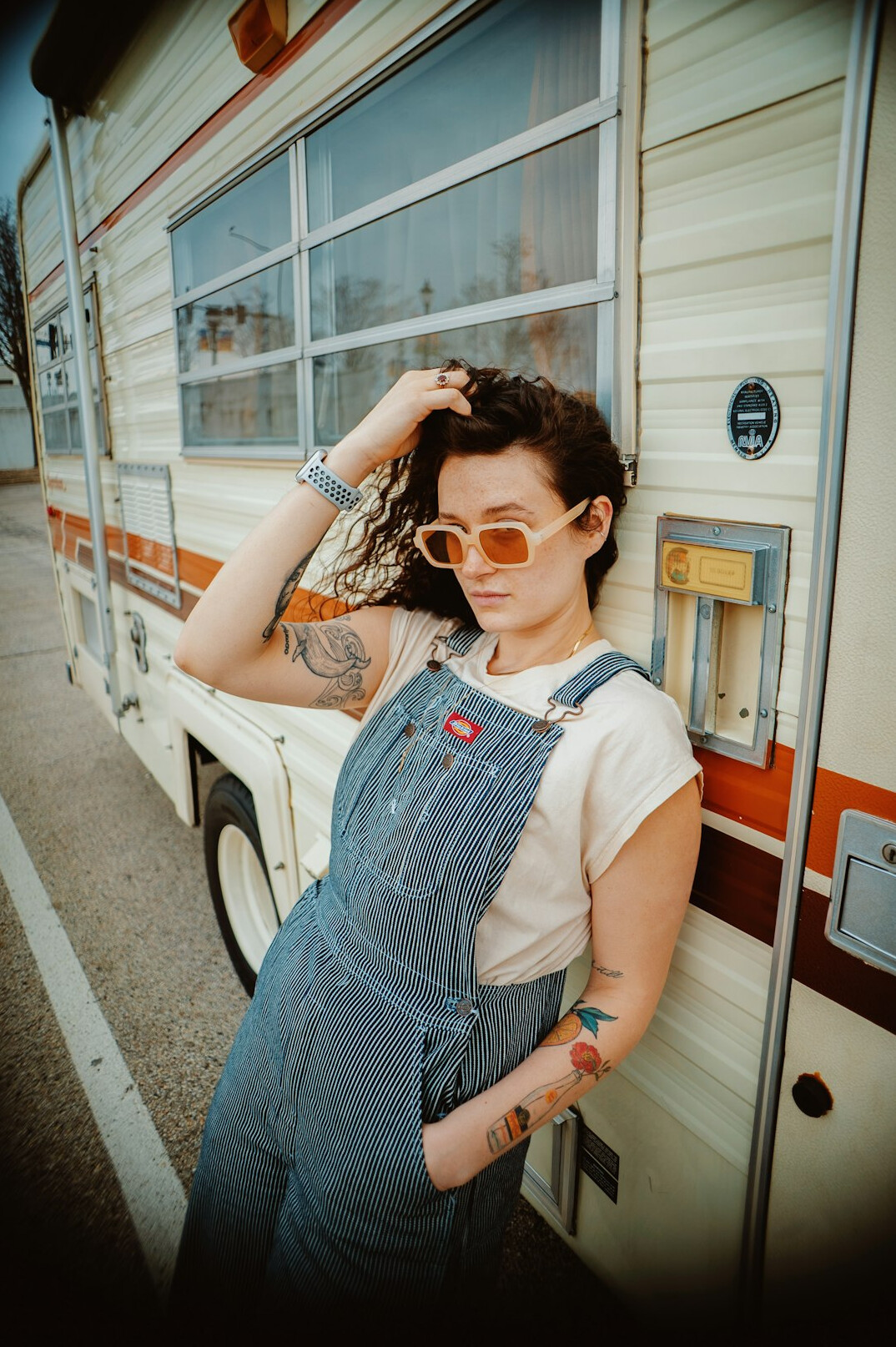 young woman tattoo portrait