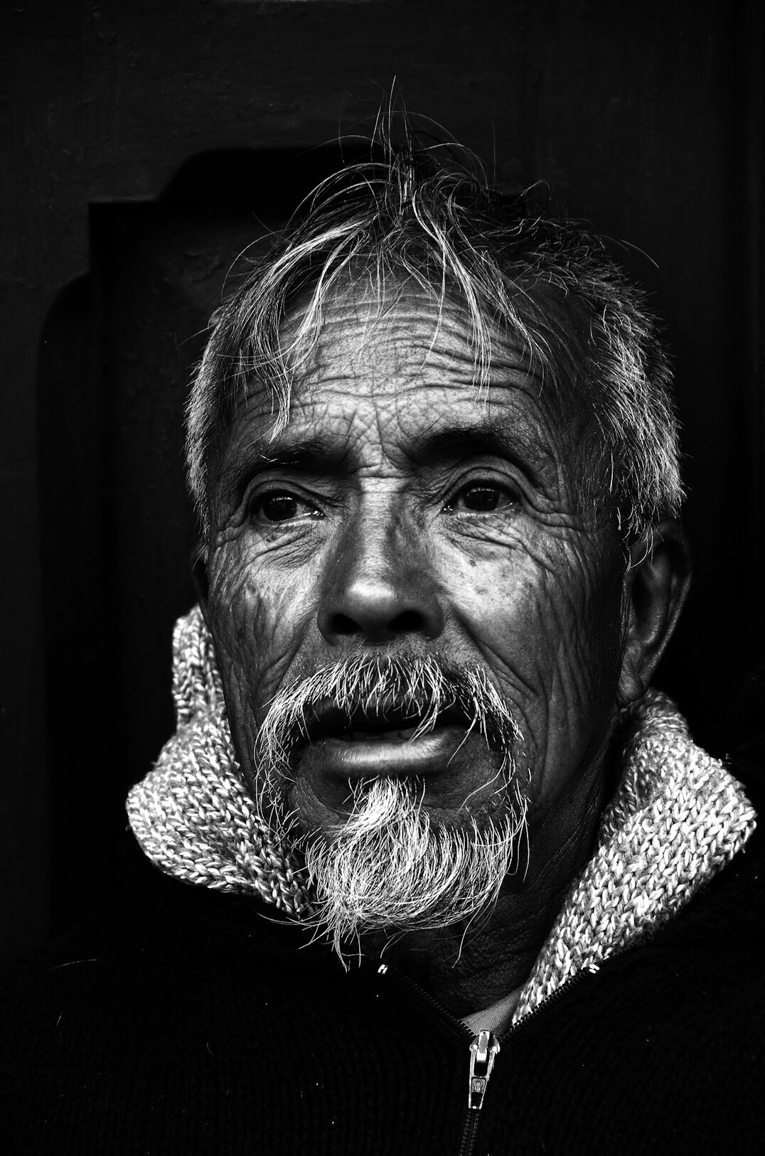 black and white documentary portrait