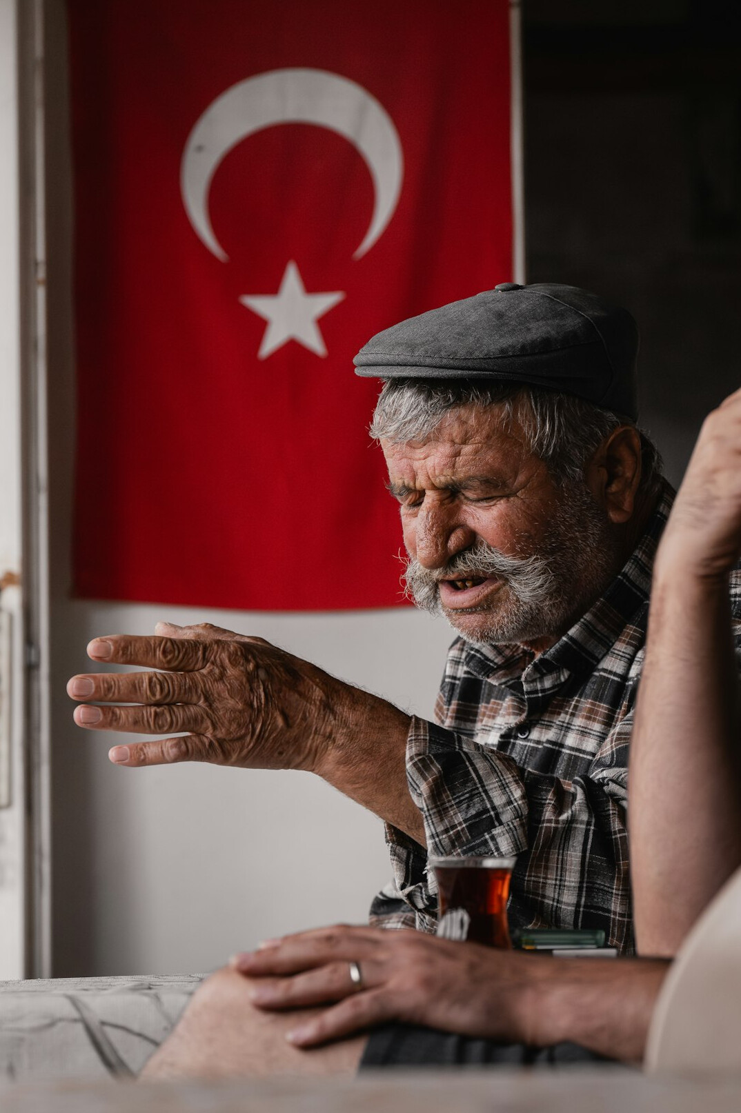 elderly man telling story
